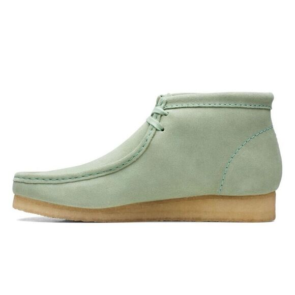 Clark Originals Men’s Wallabee Mint Green Suede Leather  Lace Up Square Toe Ankl